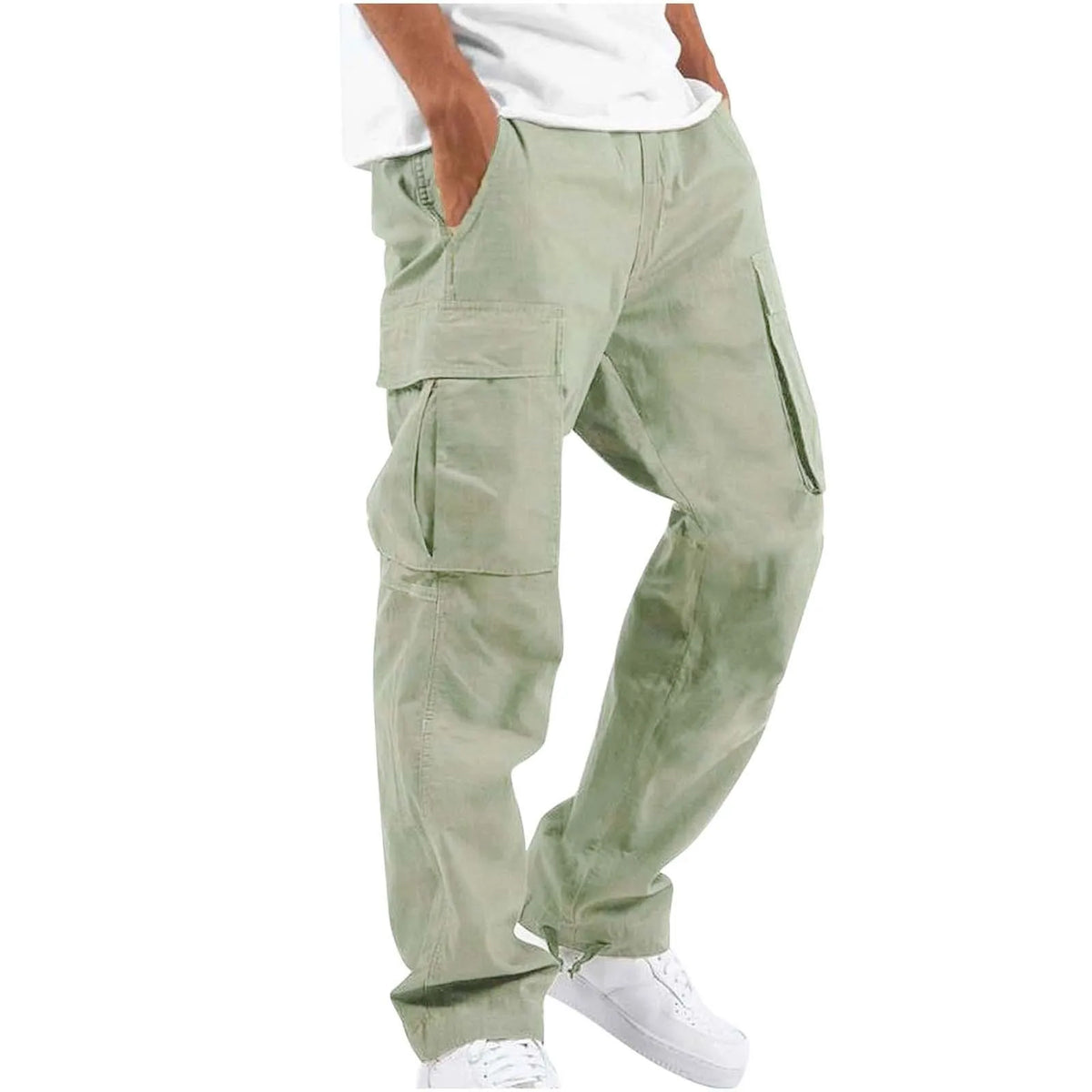 Men's Cargo Pants | Straight Leg Multiple Pockets Cotton