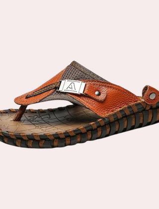 Men's Sandals | Thong Strap Leather Woven Sole