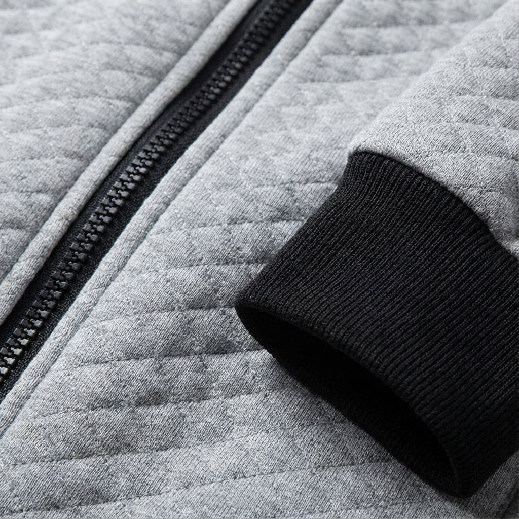 Men's Sweatshirt | Quilted Knit Zip Full Closure