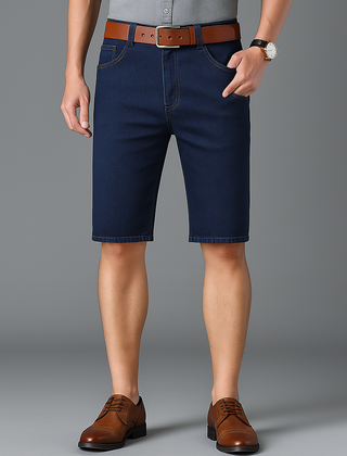 Men's Denim Shorts | Knee Length Relaxed Fit Denim