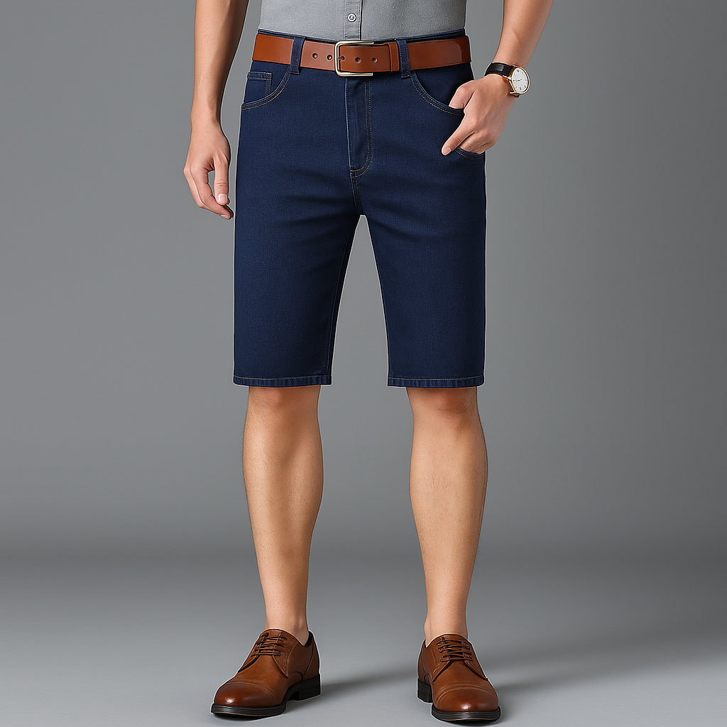Men's Denim Shorts | Knee Length Relaxed Fit Denim