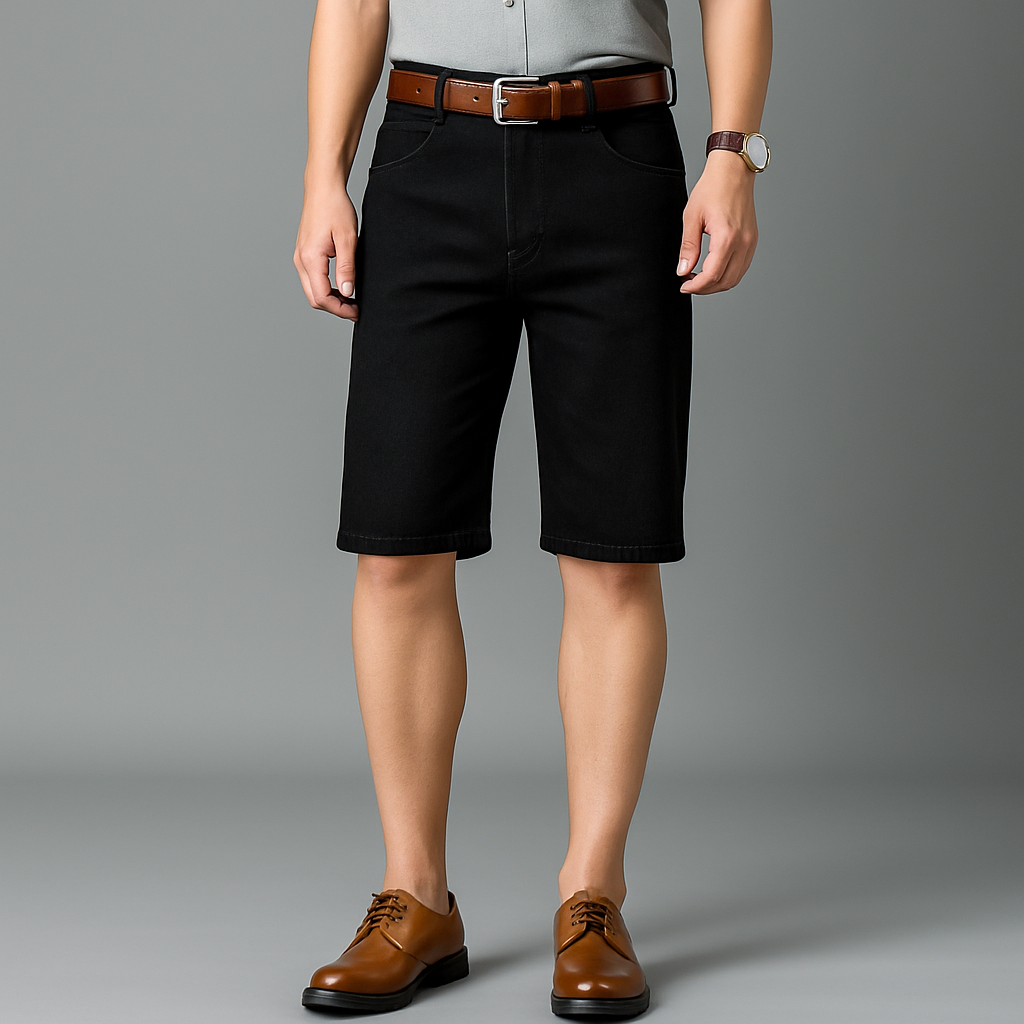 Men's Denim Shorts | Knee Length Relaxed Fit Denim