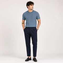 Men's Shirt | Ribbed Knit Short Sleeve Crew Neck