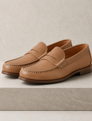 Men's Penny Loafers With Penny | Moc Toe Hand-Stitched Leather