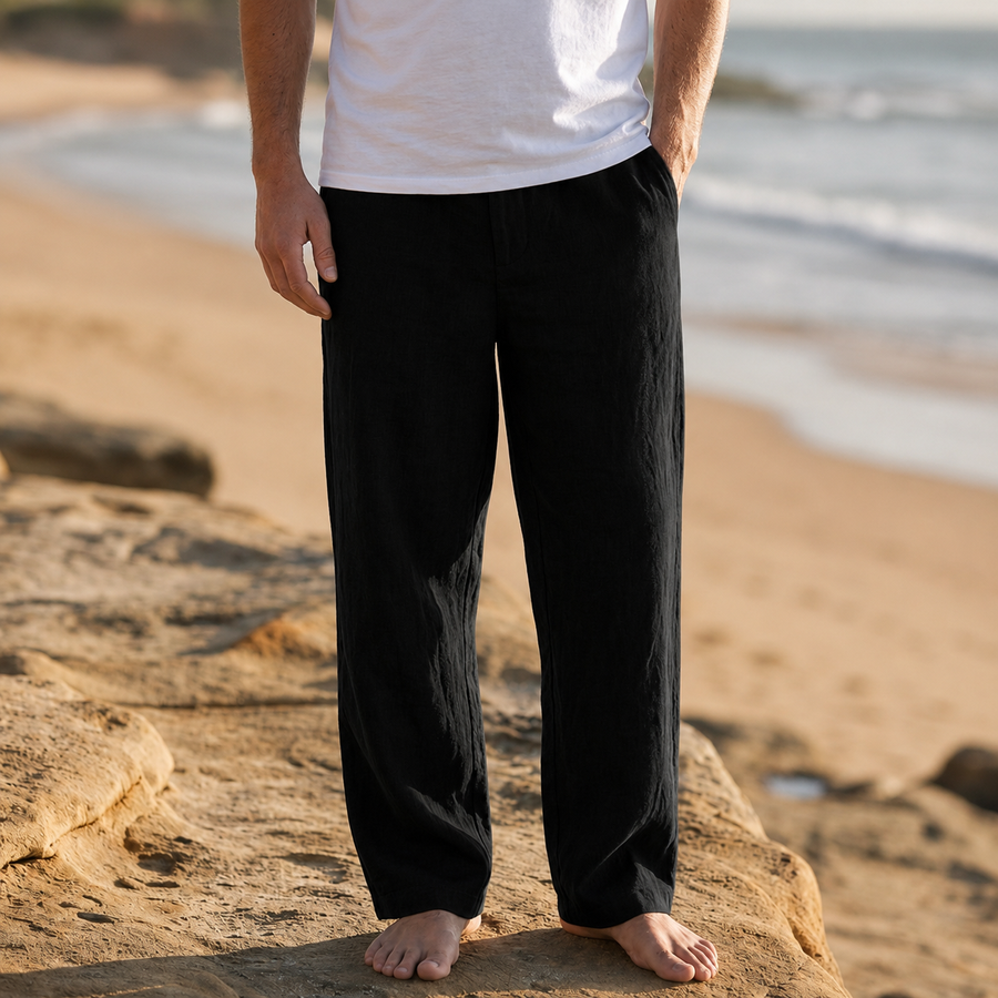 Men's Linen Pants | Relaxed Fit Lightweight Breathable