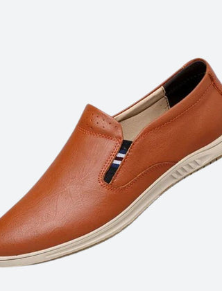 Men's Brown Slip On Shoe | Leather Round Toe Slip-On Loafer