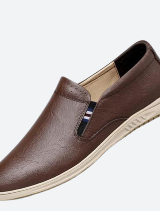 Men's Brown Slip On Shoe | Leather Round Toe Slip-On Loafer