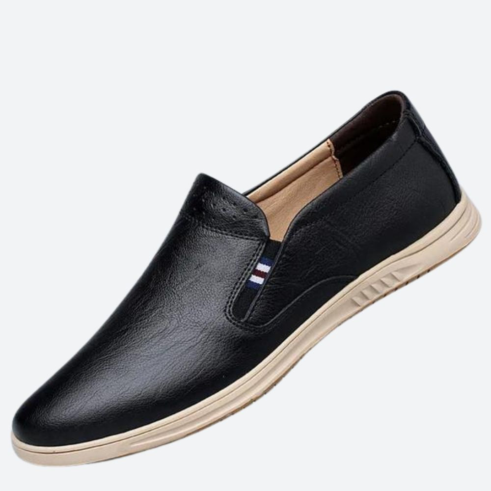 Men's Brown Slip On Shoe | Leather Round Toe Slip-On Loafer