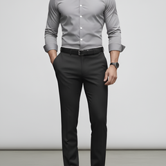 Men's White Shirt | Slim Fit Long Sleeve Button-Up Collar