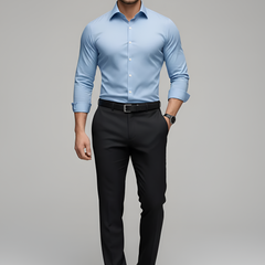 Men's White Shirt | Slim Fit Long Sleeve Button-Up Collar
