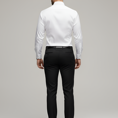 Men's White Shirt | Slim Fit Long Sleeve Button-Up Collar