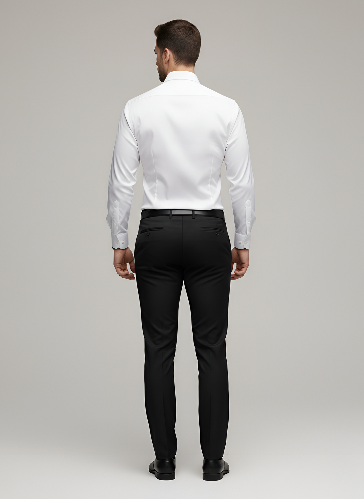 Men's White Shirt | Slim Fit Long Sleeve Button-Up Collar