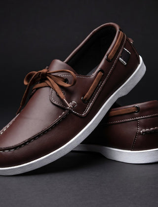 Men's Boat Shoe | Lace-Up Casual Leather Moccasin