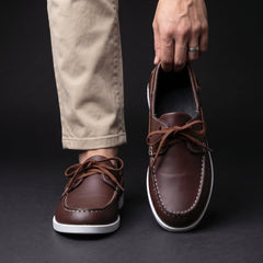 Men's Boat Shoe | Lace-Up Casual Leather Moccasin
