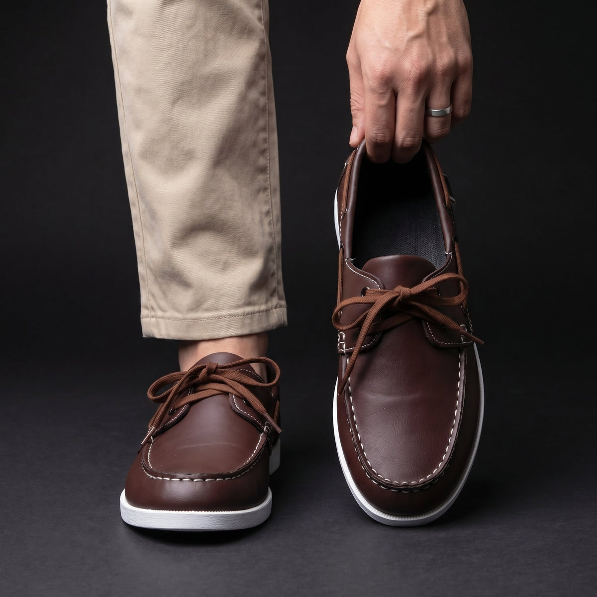 Men's Boat Shoe | Lace-Up Casual Leather Moccasin