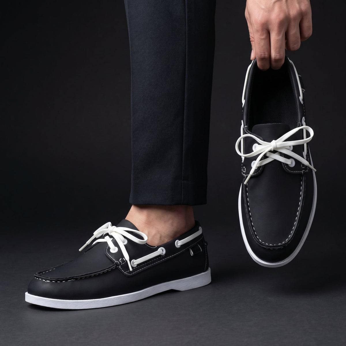 Men's Boat Shoe | Lace-Up Casual Leather Moccasin