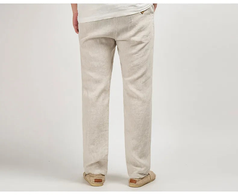 Men's High Waisted Pants | Relaxed Fit Linen Lightweight