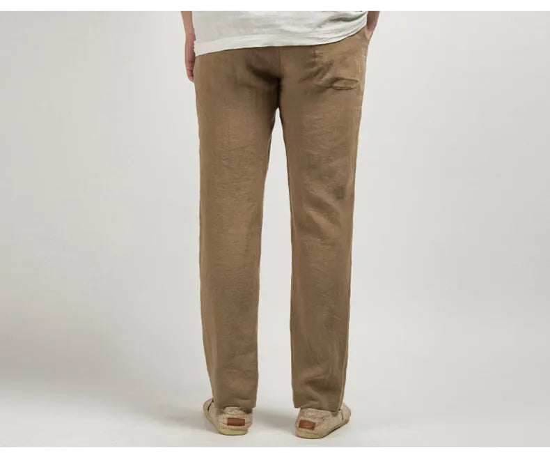 Men's High Waisted Pants | Relaxed Fit Linen Lightweight