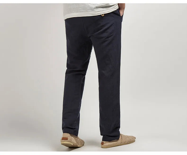 Men's High Waisted Pants | Relaxed Fit Linen Lightweight