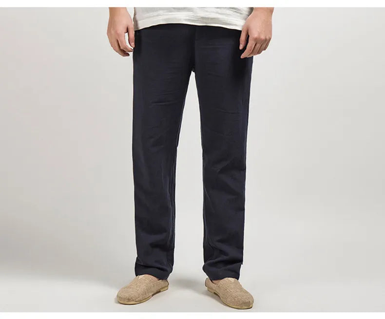 Men's High Waisted Pants | Relaxed Fit Linen Lightweight