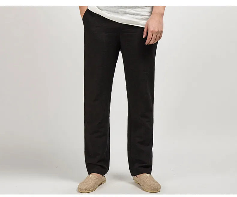 Men's High Waisted Pants | Relaxed Fit Linen Lightweight