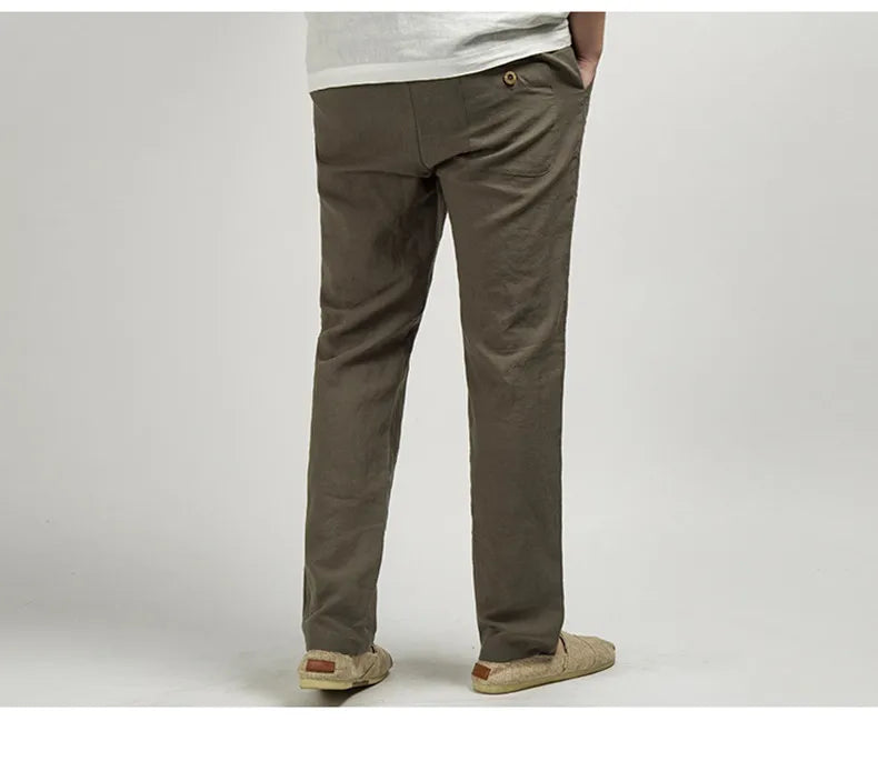Men's High Waisted Pants | Relaxed Fit Linen Lightweight