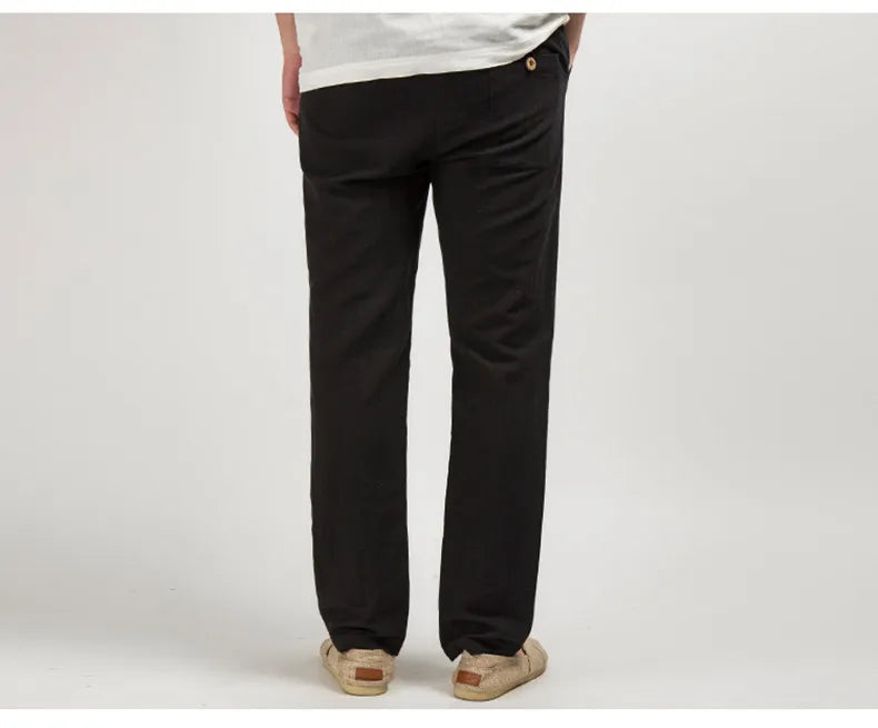 Men's High Waisted Pants | Relaxed Fit Linen Lightweight