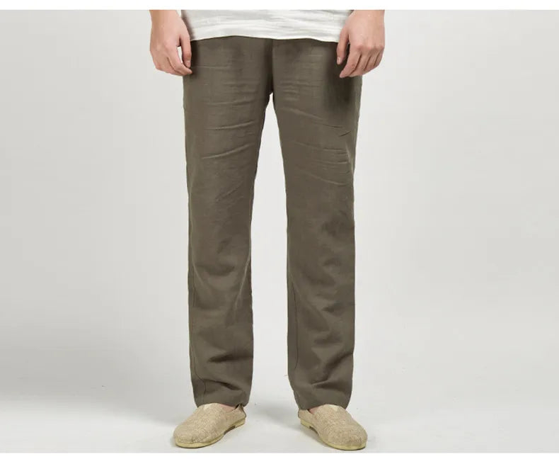 Men's High Waisted Pants | Relaxed Fit Linen Lightweight