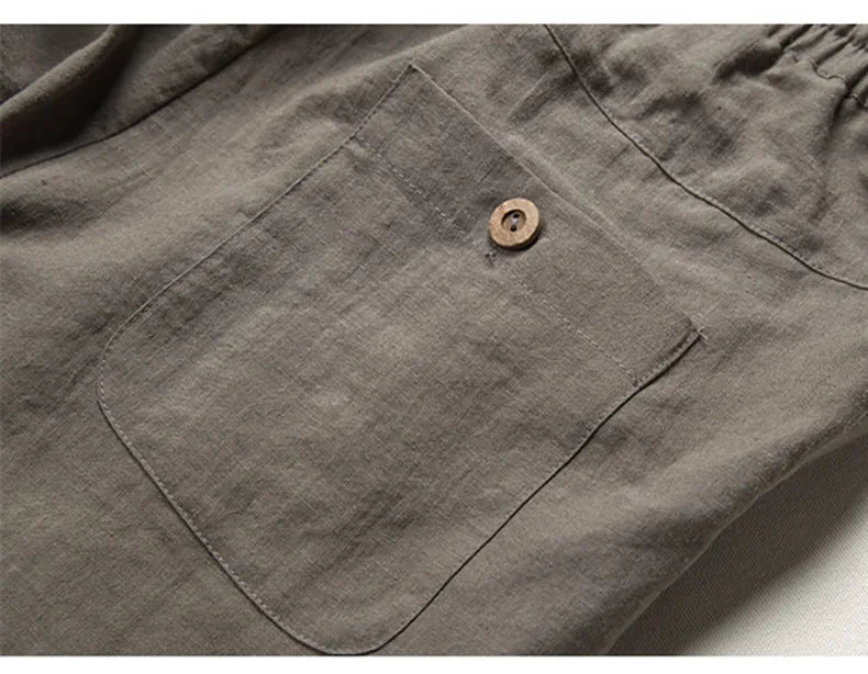 Men's High Waisted Pants | Relaxed Fit Linen Lightweight
