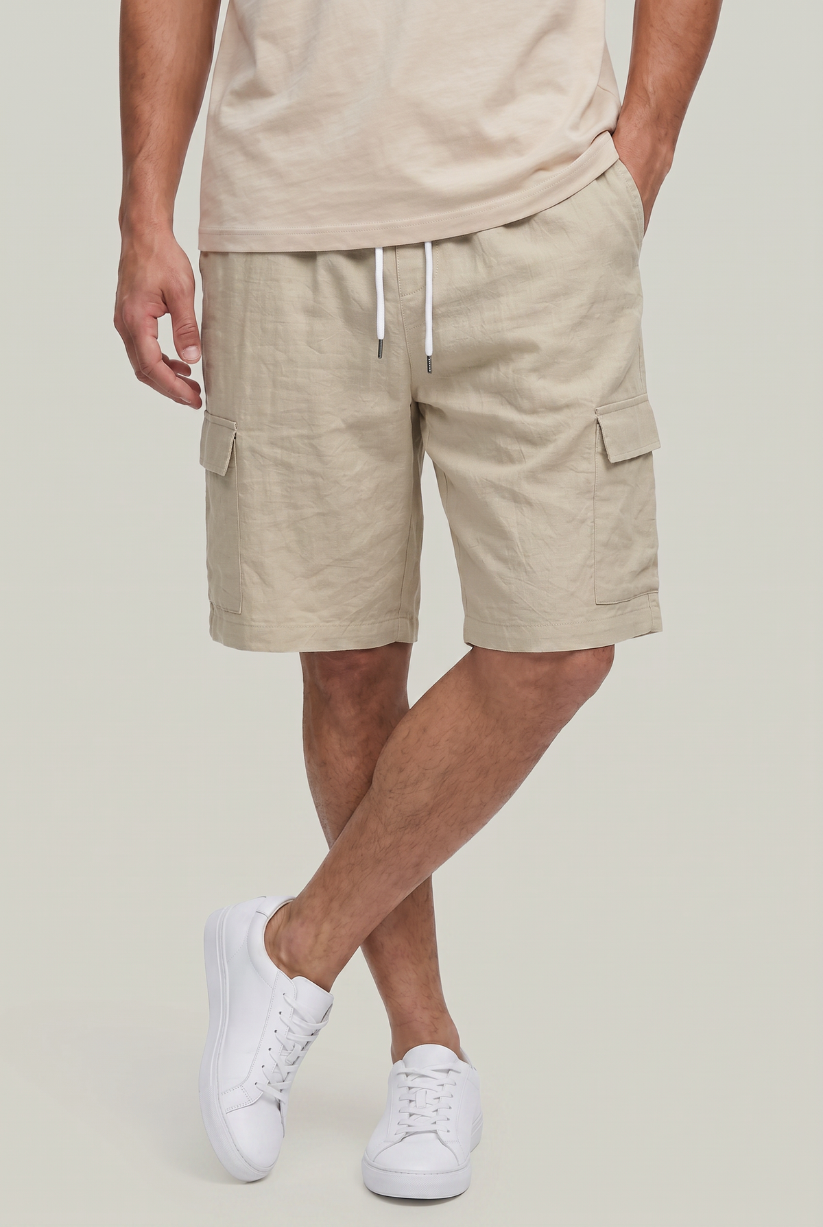 Men's 's Cargo Shorts | Drawstring Waist Cargo Pockets Linen Relaxed
