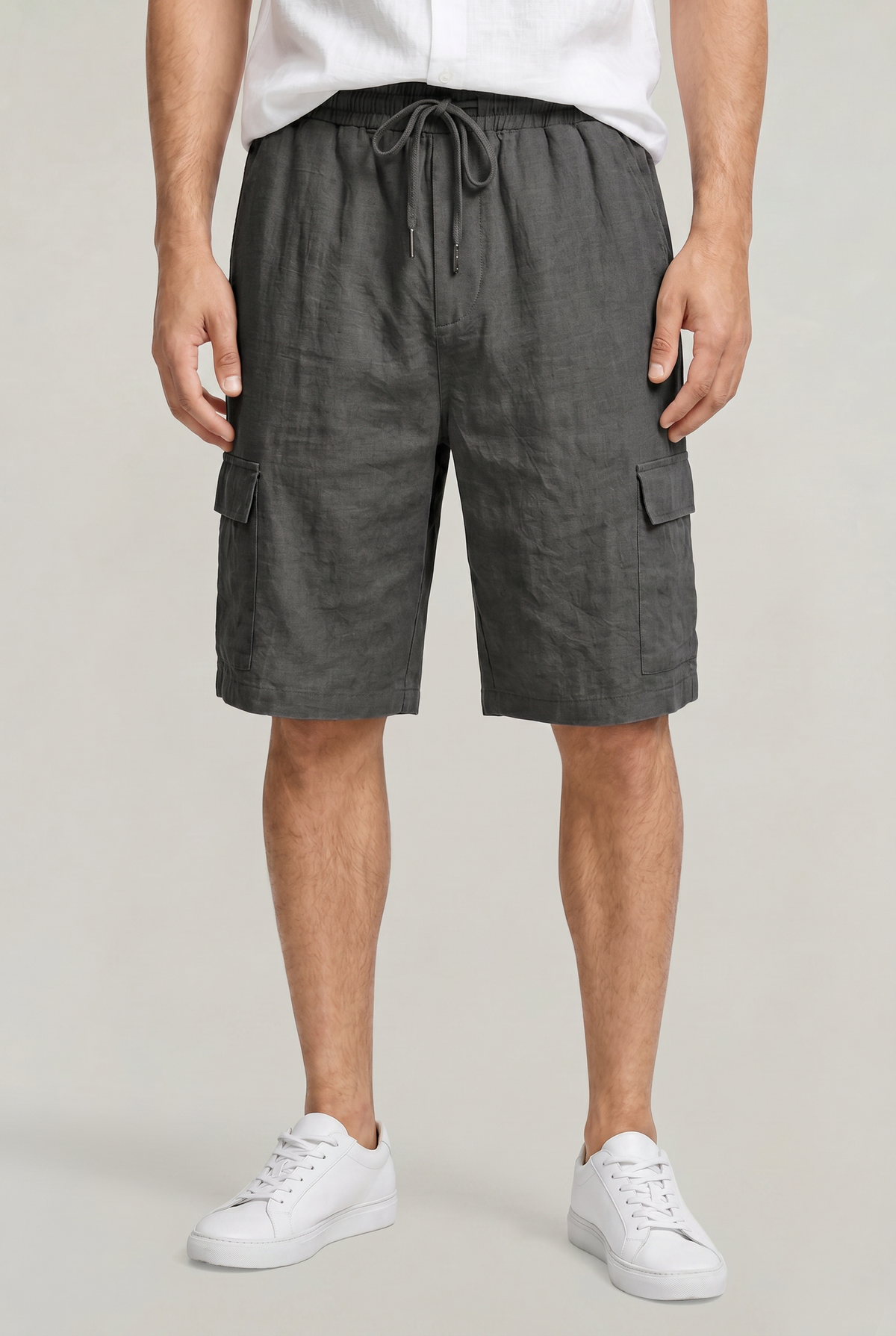 Men's 's Cargo Shorts | Drawstring Waist Cargo Pockets Linen Relaxed