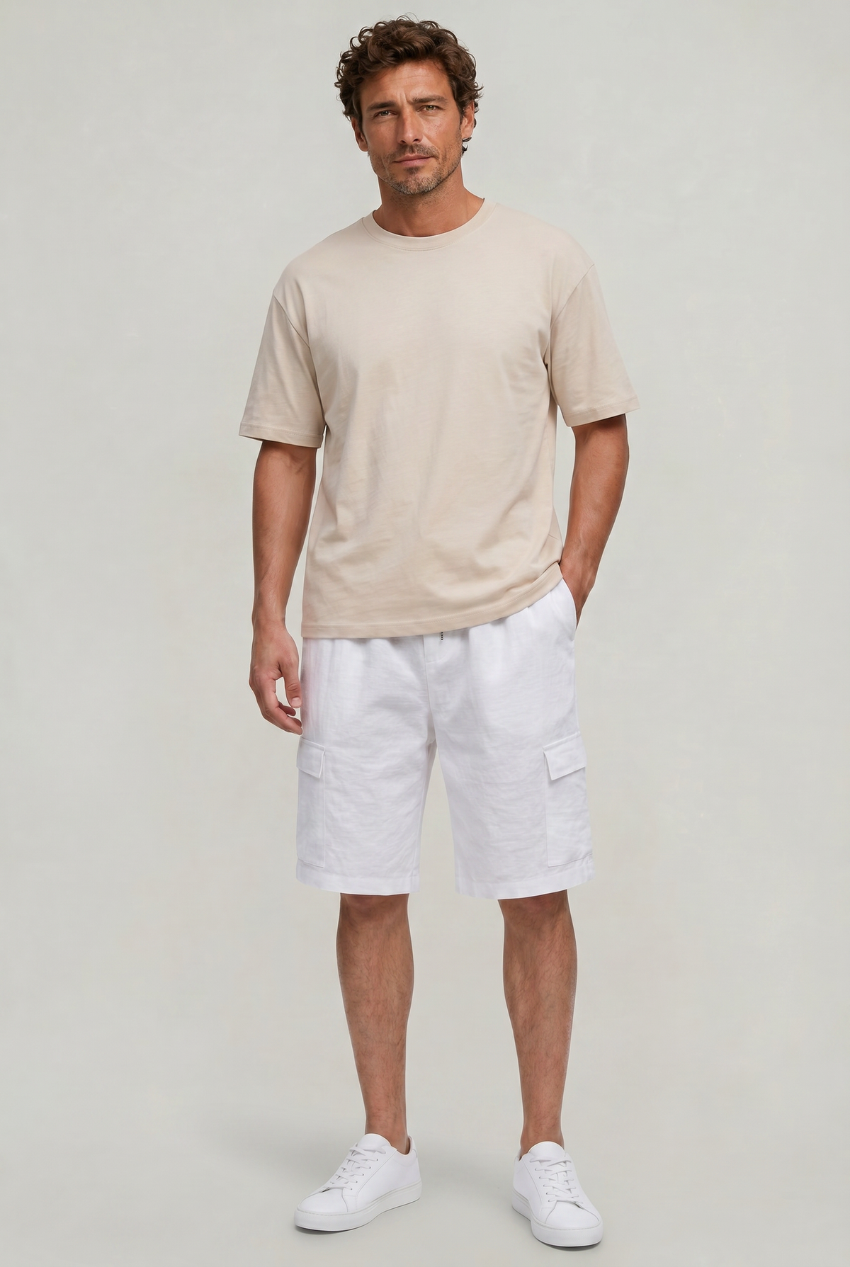 Men's 's Cargo Shorts | Drawstring Waist Cargo Pockets Linen Relaxed