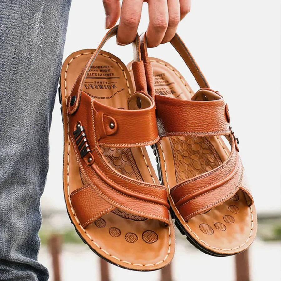 Men's Sandals | Open Toe Leather Adjustable Strap