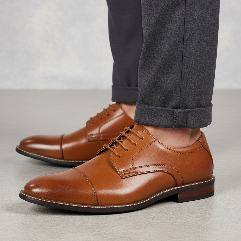 Men's Shoes Dress | Leather Cap Toe Lace Up Oxford
