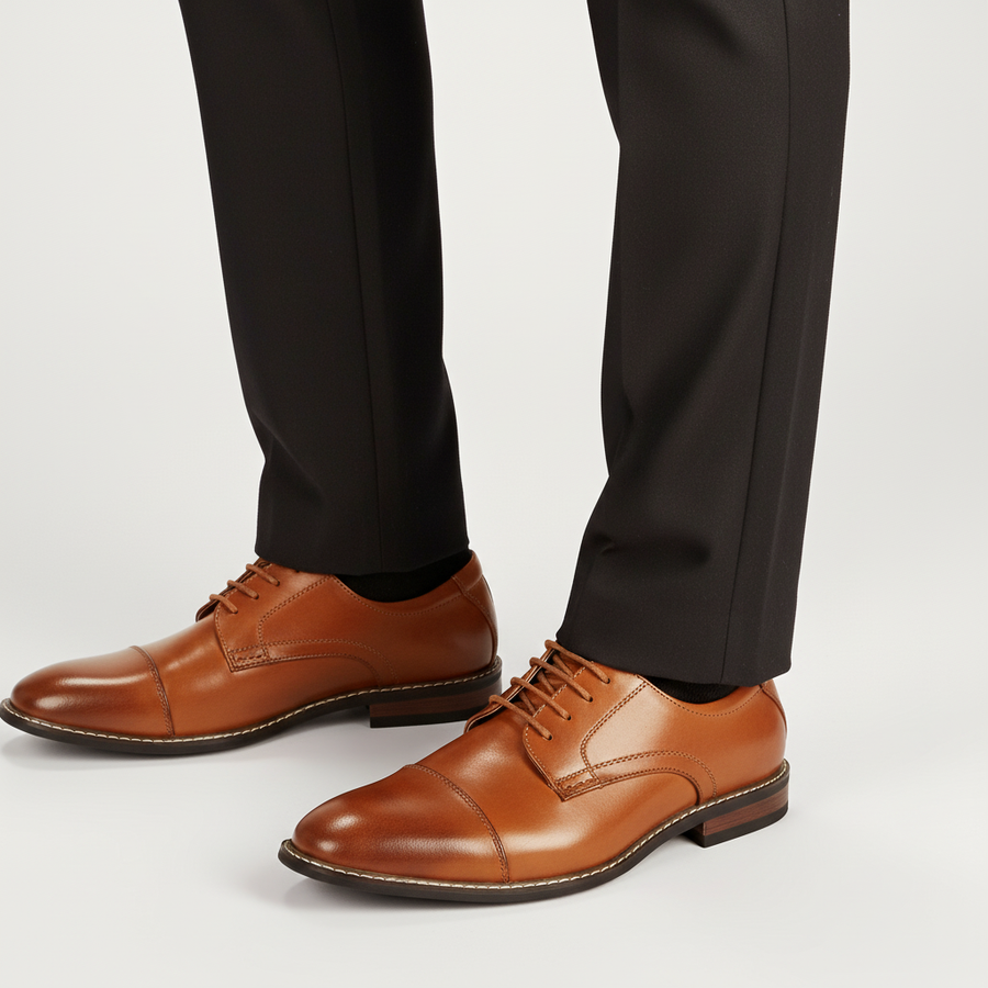 Men's Shoes Dress | Leather Cap Toe Lace Up Oxford