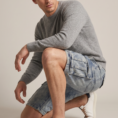 Men's Denim Shorts | Cargo Pockets Straight Fit Denim