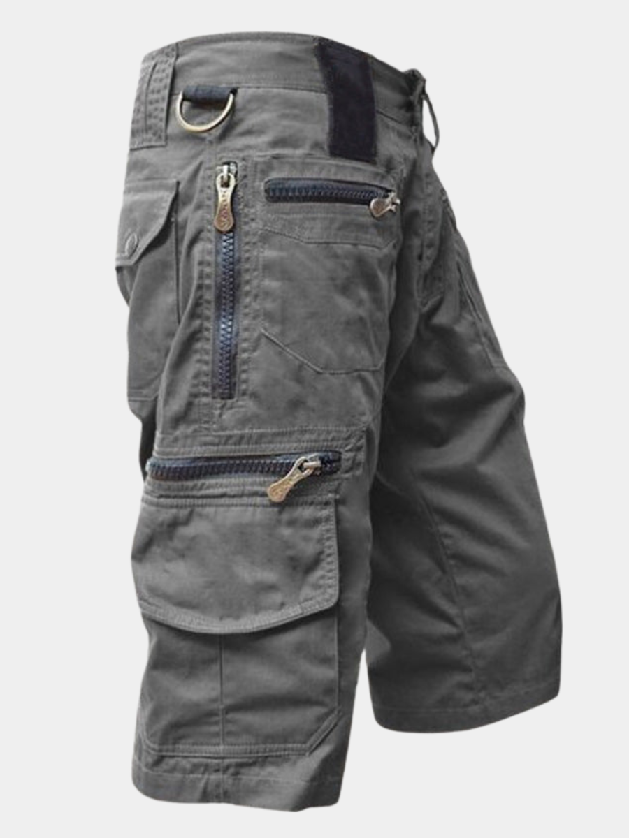 Men's Black Short Cargo Pants | Relaxed Fit Utility Pockets