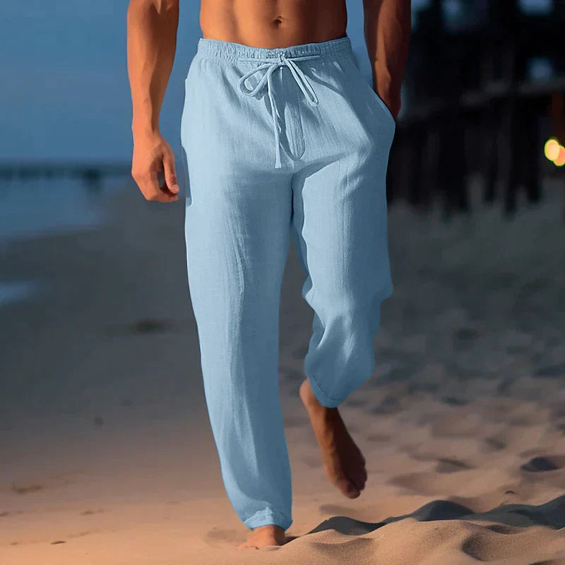 Linen Pants For Men | Casual Style | Blue