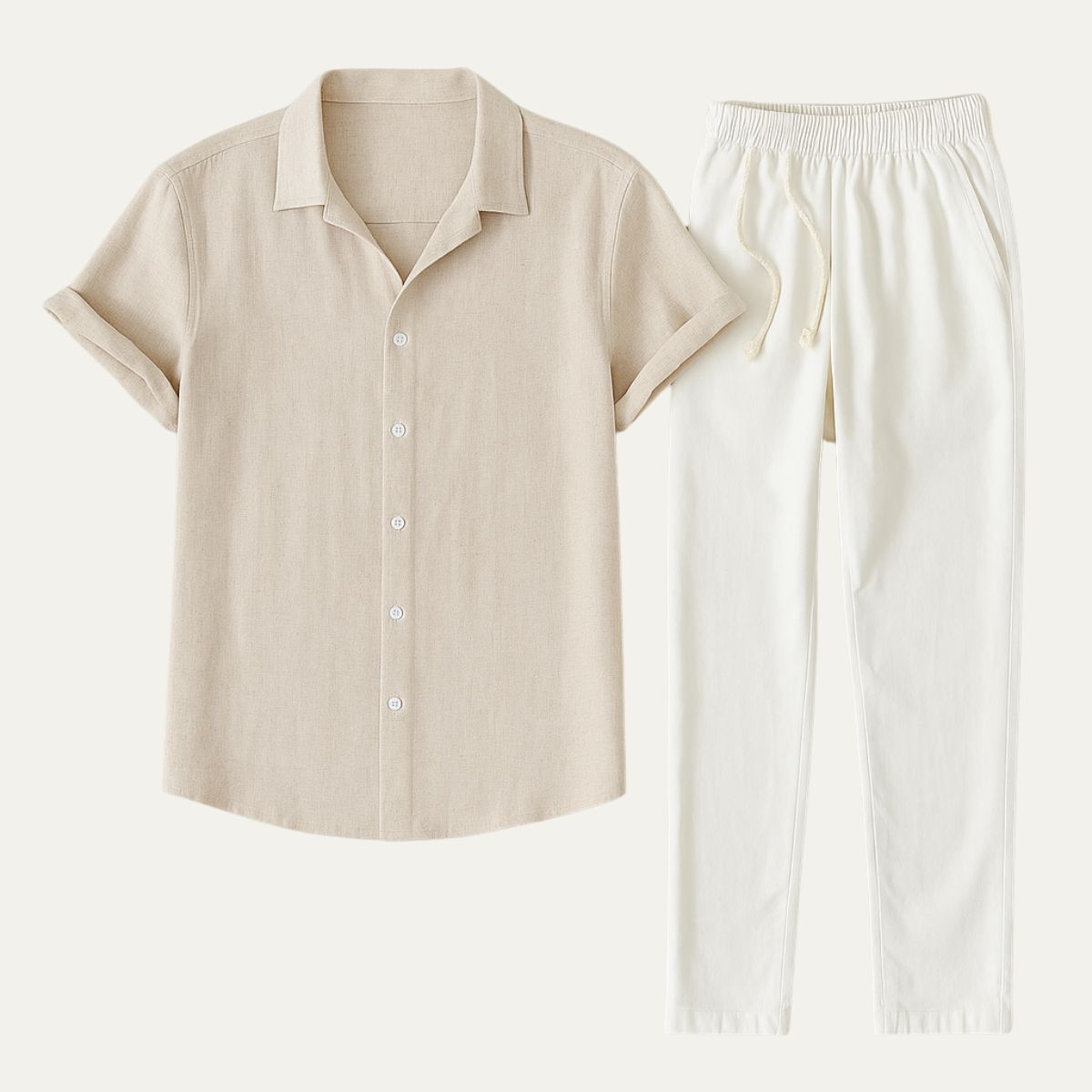 Men's Linen Slacks | Short Sleeve Button Closure Relaxed