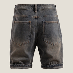 Men's Denim Shorts | Relaxed Fit Rolled Hem Five-Pocket