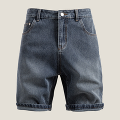 Men's Denim Shorts | Relaxed Fit Rolled Hem Five-Pocket