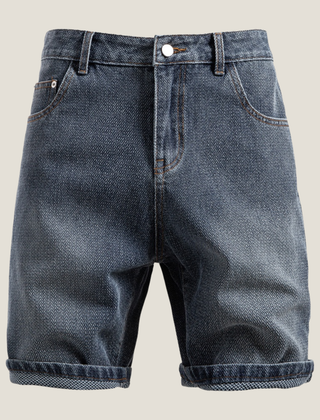 Men's Denim Shorts | Relaxed Fit Rolled Hem Five-Pocket
