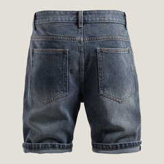 Men's Denim Shorts | Relaxed Fit Rolled Hem Five-Pocket