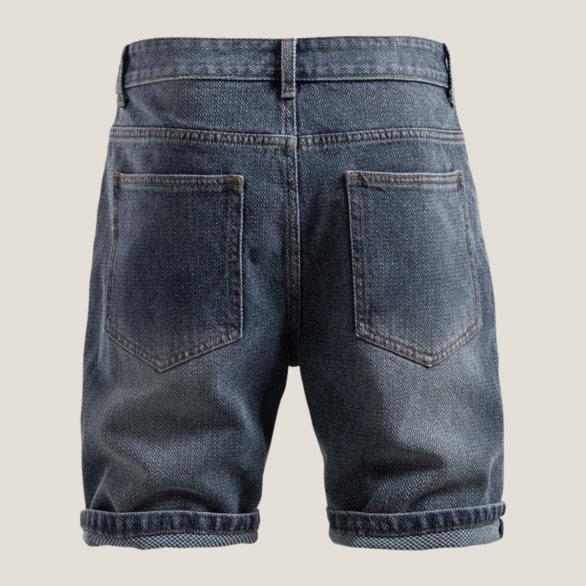 Men's Denim Shorts | Relaxed Fit Rolled Hem Five-Pocket