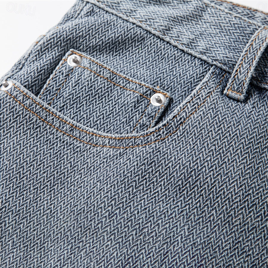 Men's Denim Shorts | Relaxed Fit Rolled Hem Five-Pocket