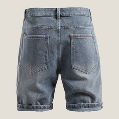 Men's Denim Shorts | Relaxed Fit Rolled Hem Five-Pocket