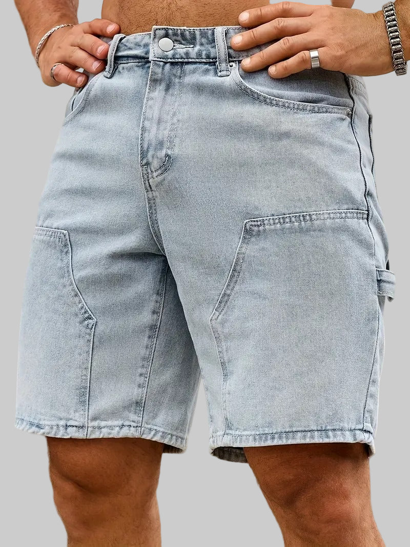 Men's Denim Shorts | Above-Knee Relaxed Fit Cargo Pockets