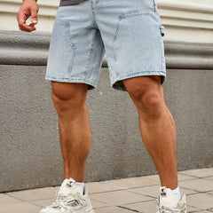 Men's Denim Shorts | Above-Knee Relaxed Fit Cargo Pockets