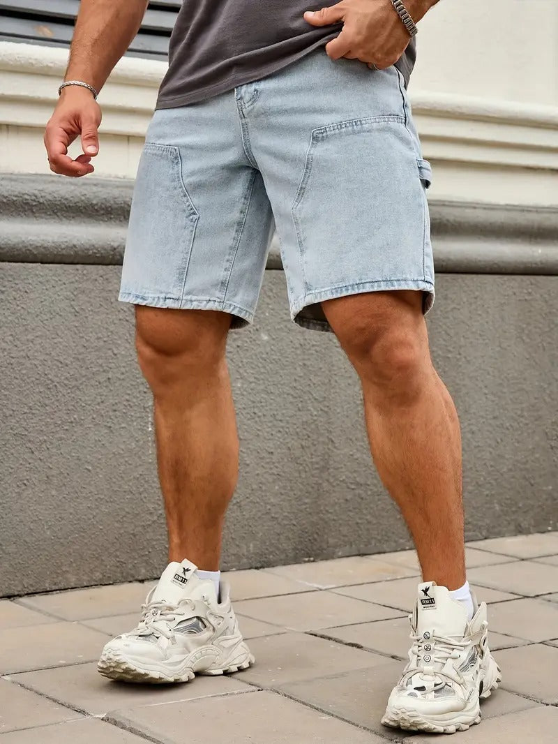 Men's Denim Shorts | Above-Knee Relaxed Fit Cargo Pockets
