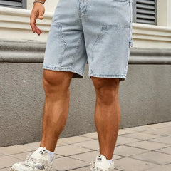 Men's Denim Shorts | Above-Knee Relaxed Fit Cargo Pockets